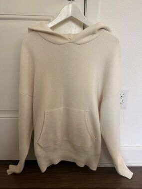 ALO Yoga Cream Ribbed Hoodie